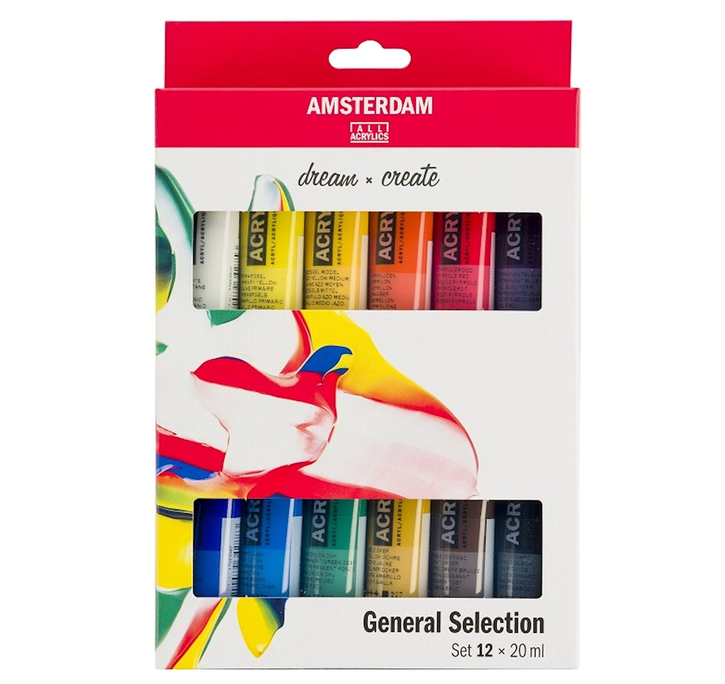 12x 20ml Acrylic Paints, Royal Talens Amsterdam Art & Craft Tubes