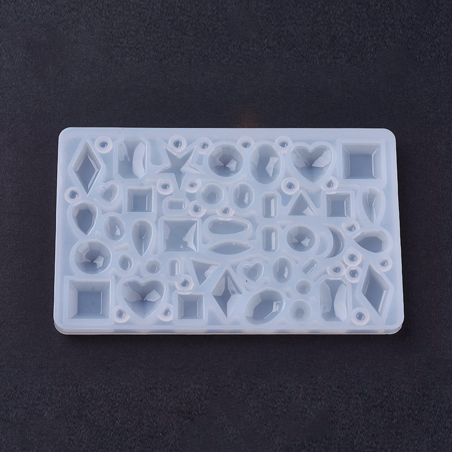 Mini Gems Mould in Pink or Clear, 113x71x7mm, 40 Moulds in 1, Craft Supplies