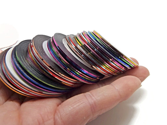 Nail Art Metallic Striping Tape, Pack of 50x 1mm Wide Coils, Also Great for use in Moulds with Resin