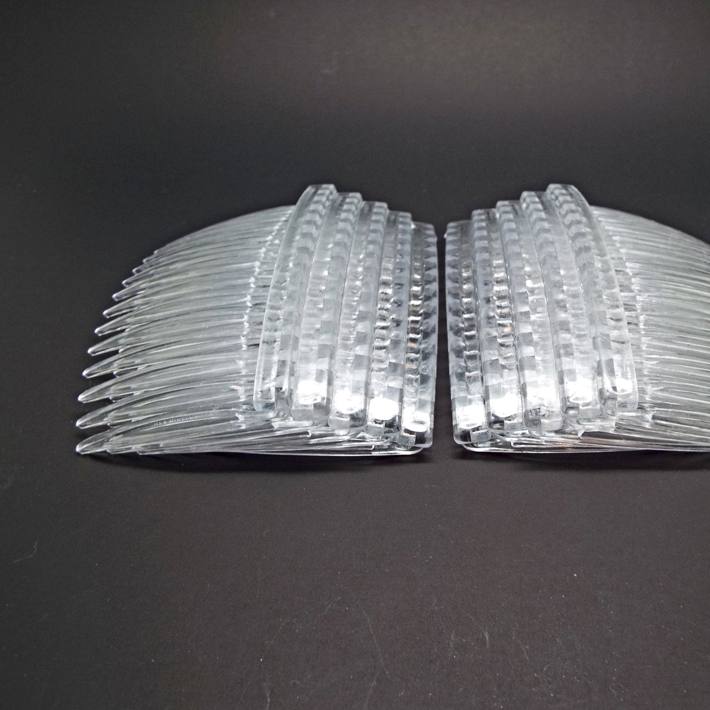 10 Clear Hair Combs with Flat Edge for Decorating and Wire Wrapping, 70mm Hair Accessories