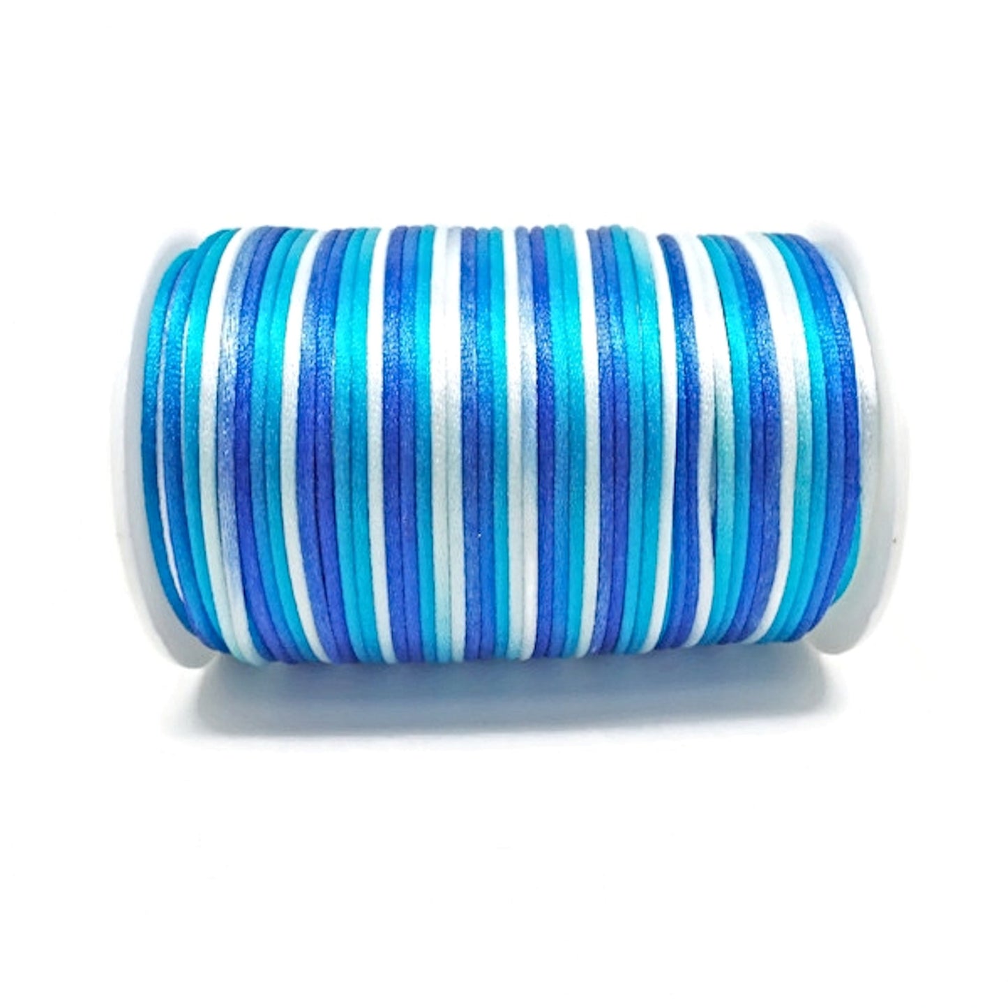 5/10 Metres Blue Silky Rattail Cord in Ombre Style, 2mm Polyester Jewellery Cord
