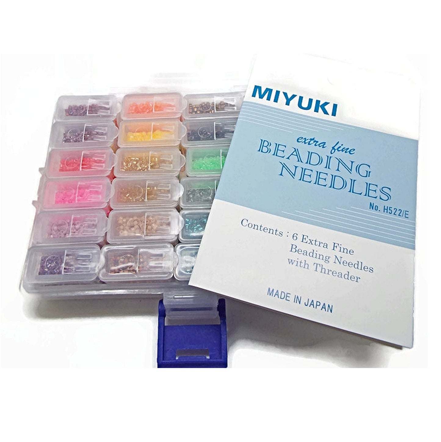 120g Delica Beads in 24 Colours in Flip Top Bead Tubs with Box and Free Miyuki Needle Pack