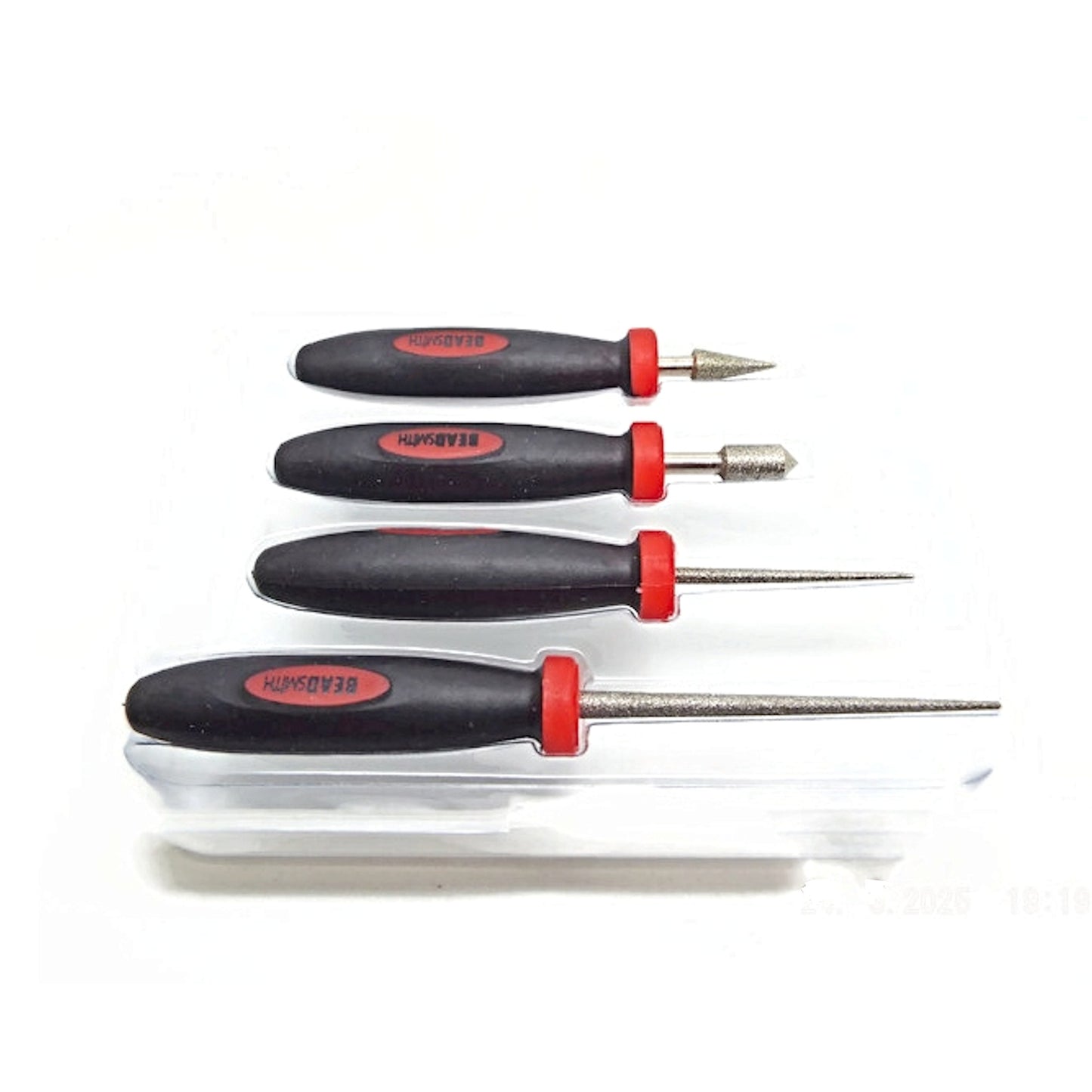 Diamond Tipped Bead Reamers by BeadSmith, Set of 4, Smooth & Enlarge Bead Holes