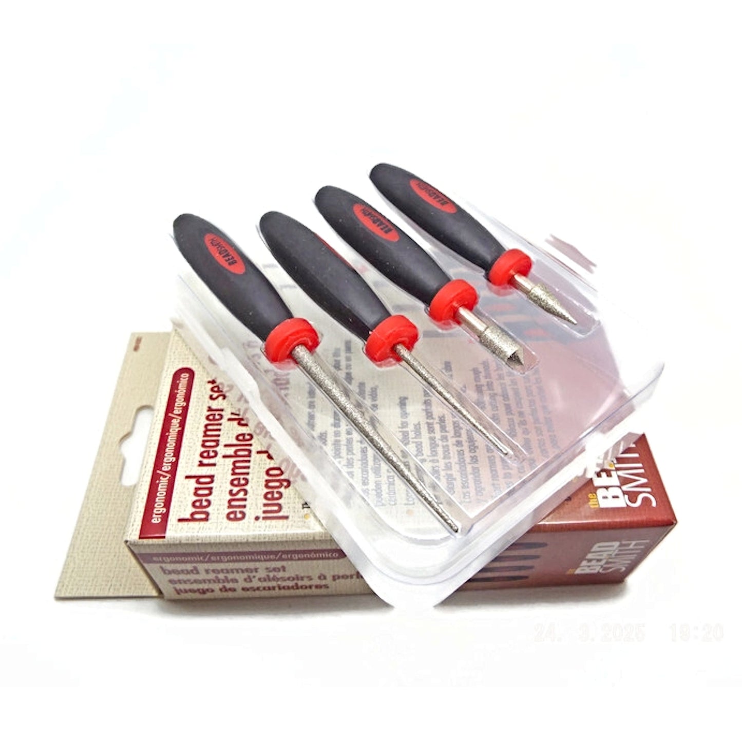 Diamond Tipped Bead Reamers by BeadSmith, Set of 4, Smooth & Enlarge Bead Holes