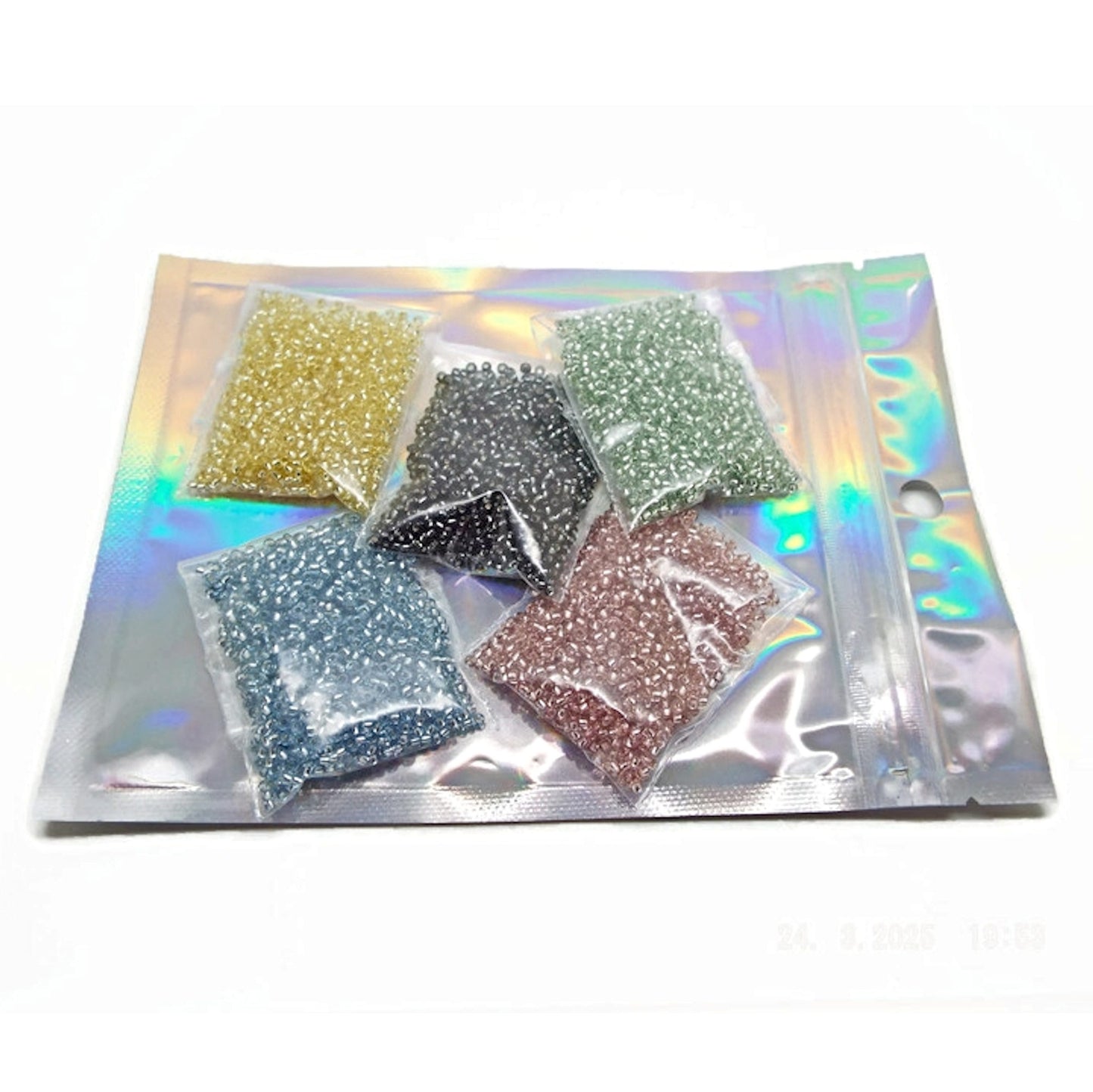 50g Preciosa Seed Beads, Size 11/0 Silver Lined for Beading Crafts