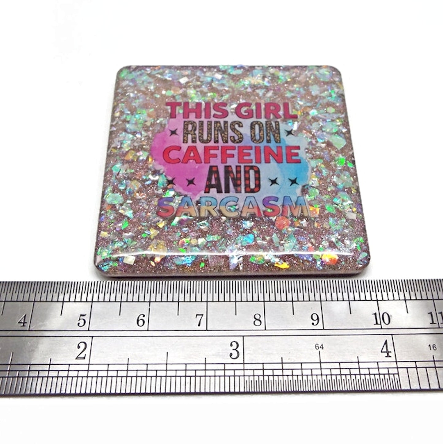 Funny Handmade Fridge Magnet in Resin and Glitter