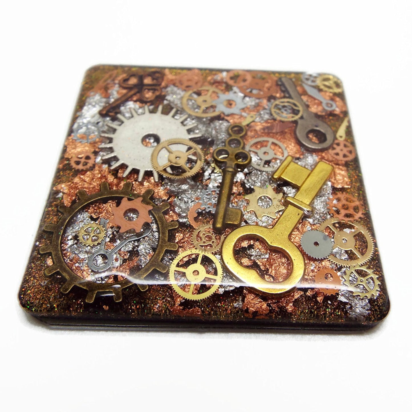 Steampunk Fridge Magnet, Handmade Kitchen Decor