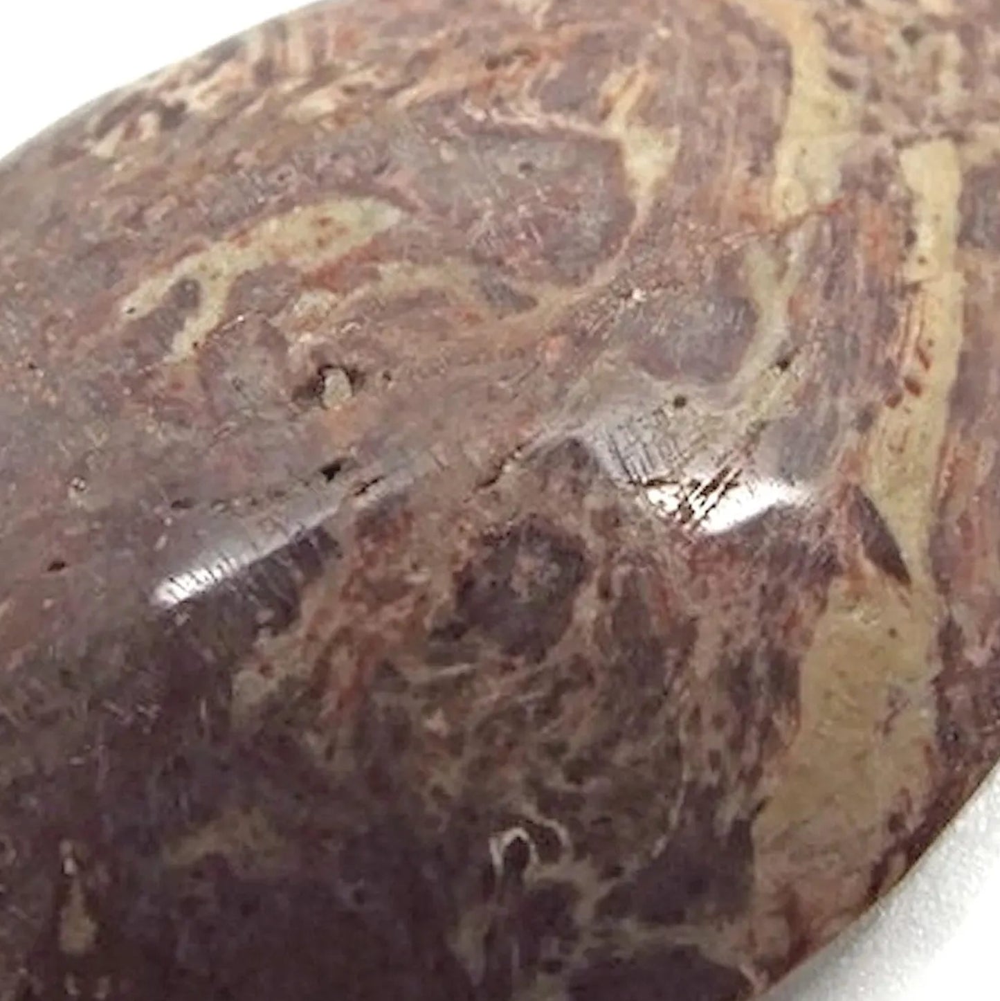 Sesame Jasper Pendant 52 x 37mm, Brown & Cream Focal Jewellery Stone, 1mm Hole