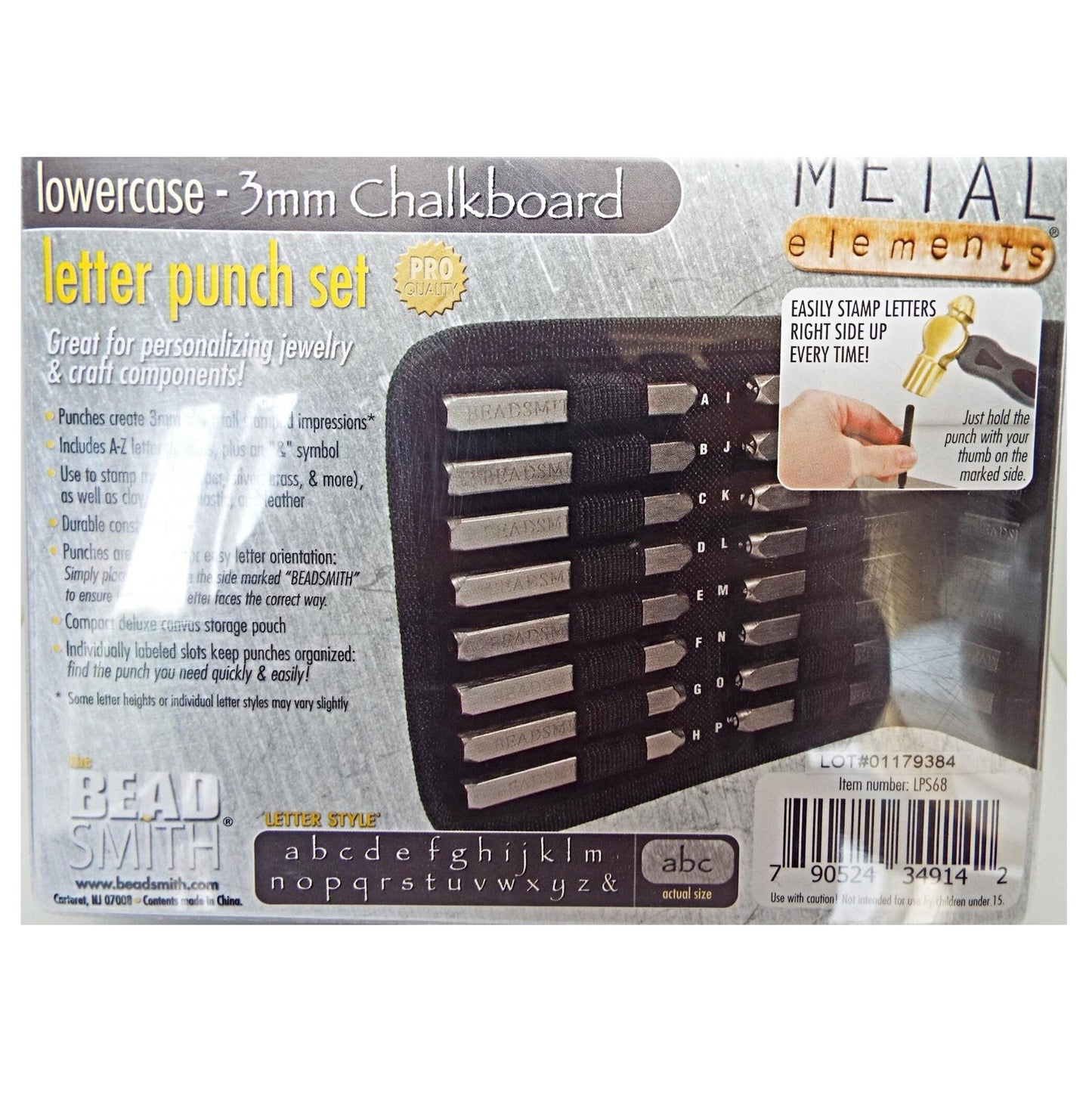 Lowercase Font Stamps 3mm Chalkboard Punches Set of 27 Full Alphabet