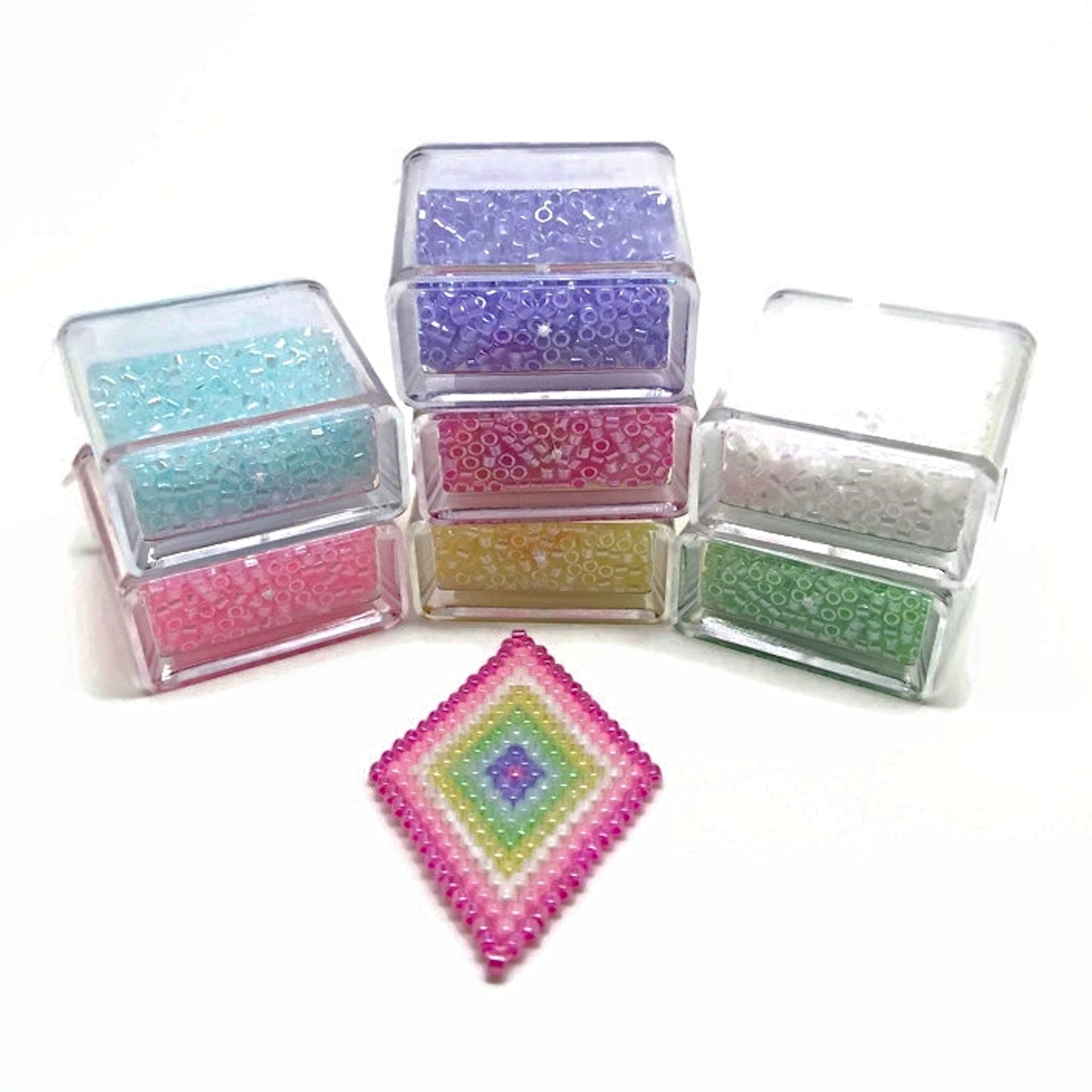 35g Miyuki Delica 11/0 2mm Ceylon Seed Beads in 7 Colours for Looming and Beading