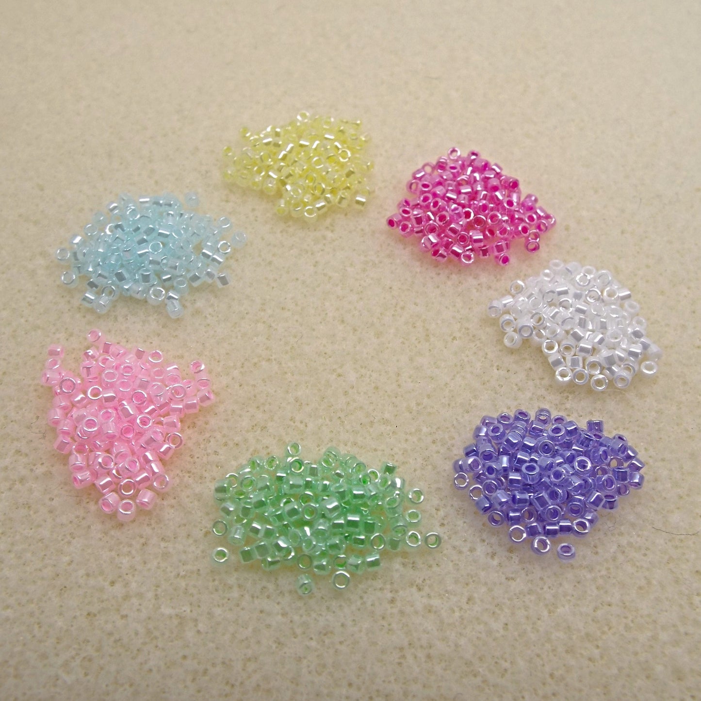 35g Miyuki Delica 11/0 2mm Ceylon Seed Beads in 7 Colours for Looming and Beading