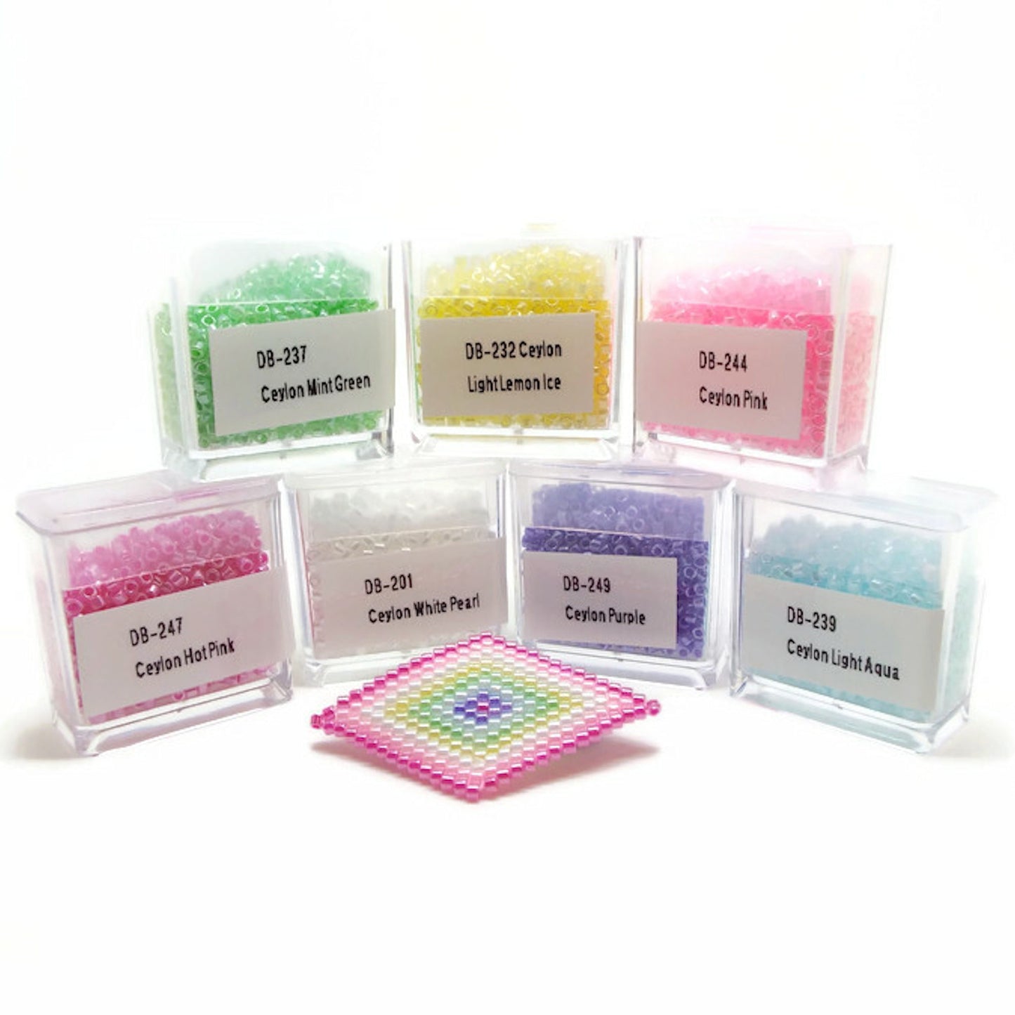 35g Miyuki Delica 11/0 2mm Ceylon Seed Beads in 7 Colours for Looming and Beading