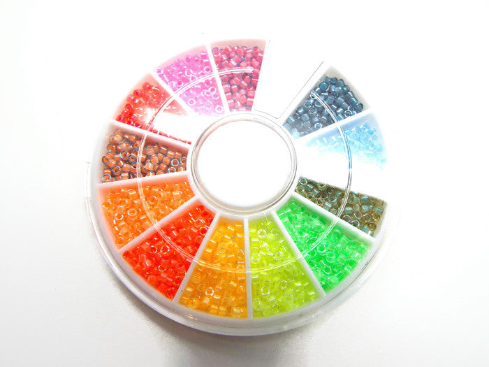 MIYUKI RAINBOW Seed Bead Wheel 12 Colours of Size 11/0 Miyuki Delica Beads. 2400 Seed Beads