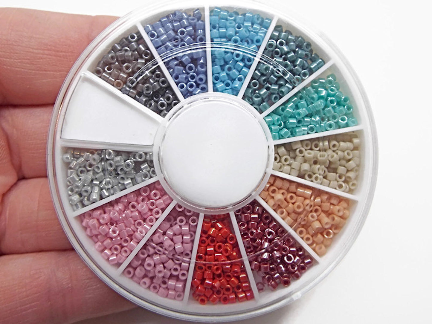 MIYUKI OPAQUE LUSTER Seed Bead Wheel 12 Colours of Size 11/0 Miyuki Delica Beads. 2400 Seed Beads