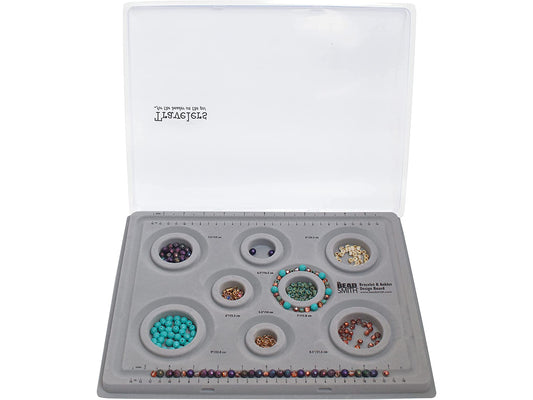 BRACELET BEAD BOARD with Lid and 8 Circular Channels for 5.5-9in Bracelets