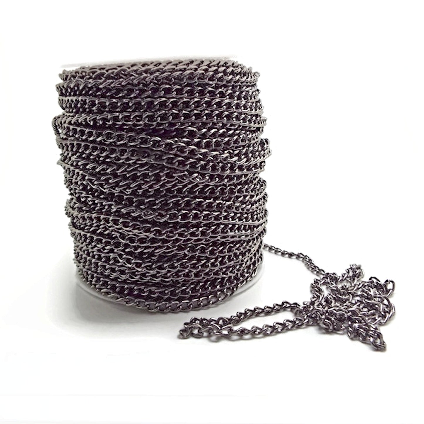 5M Gunmetal Tone Iron Curb Chain, 6x4x1mm Link, Metal Findings for Jewellery Crafting