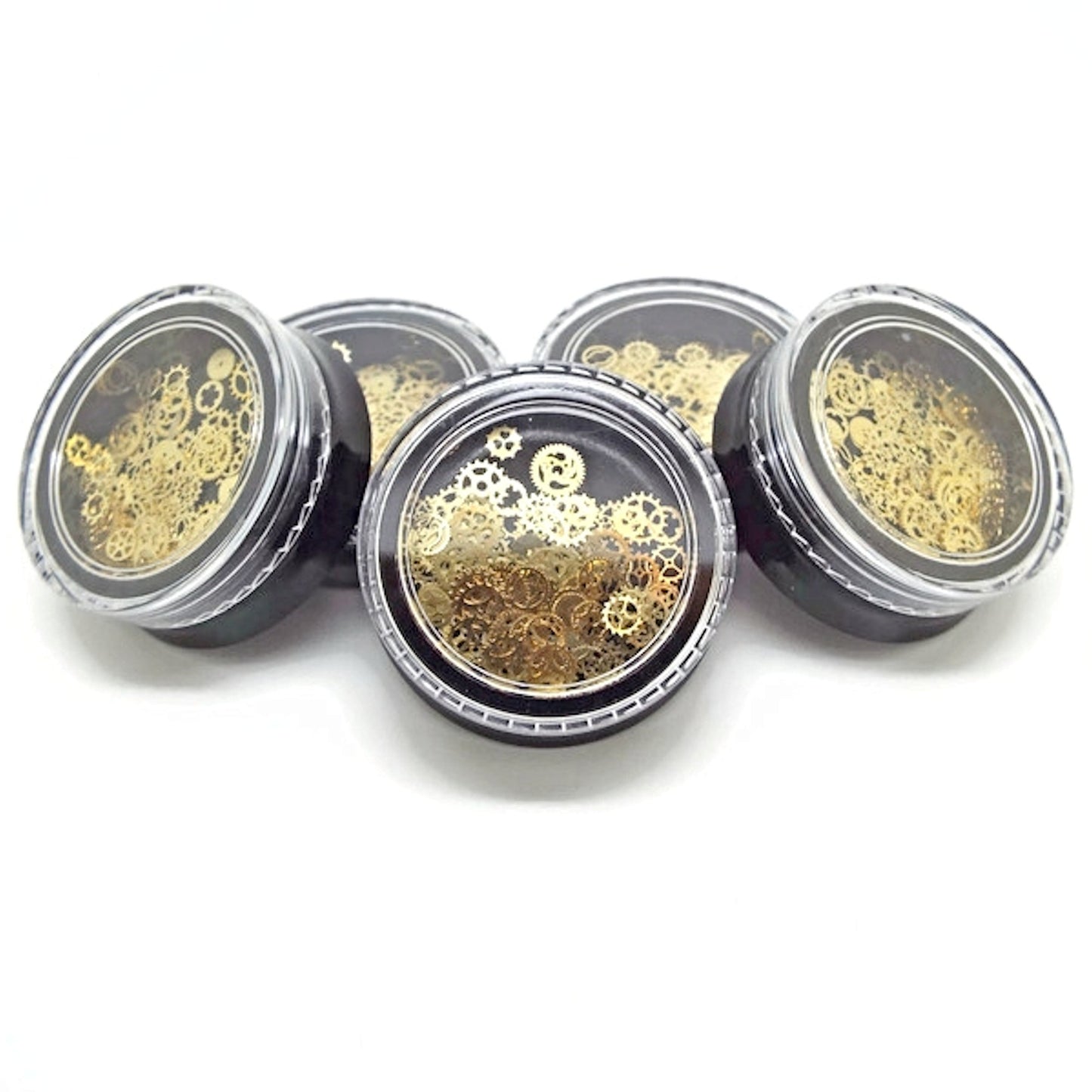 100 Gold Steampunk Watch Cogs for Crafts, Jewellery & Nail Art, Tiny Findings 3-6mm