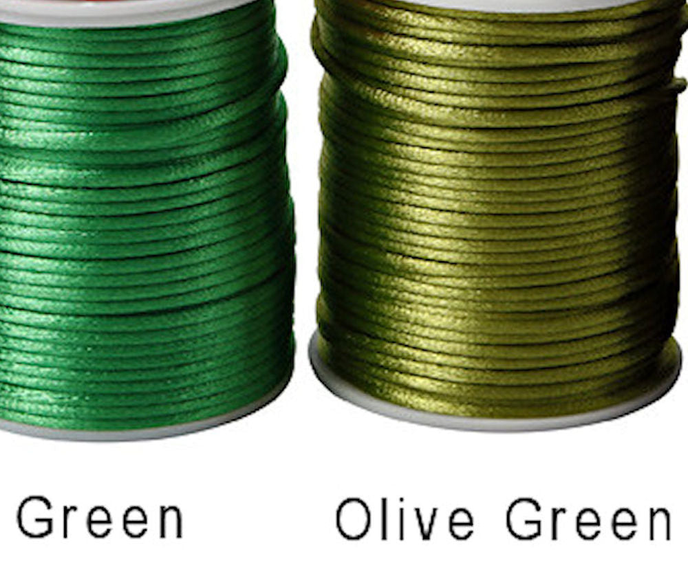 2MM SATIN CORD in Bold Colours. 5M Strand Available in 10 Colours for Beading and Macrame