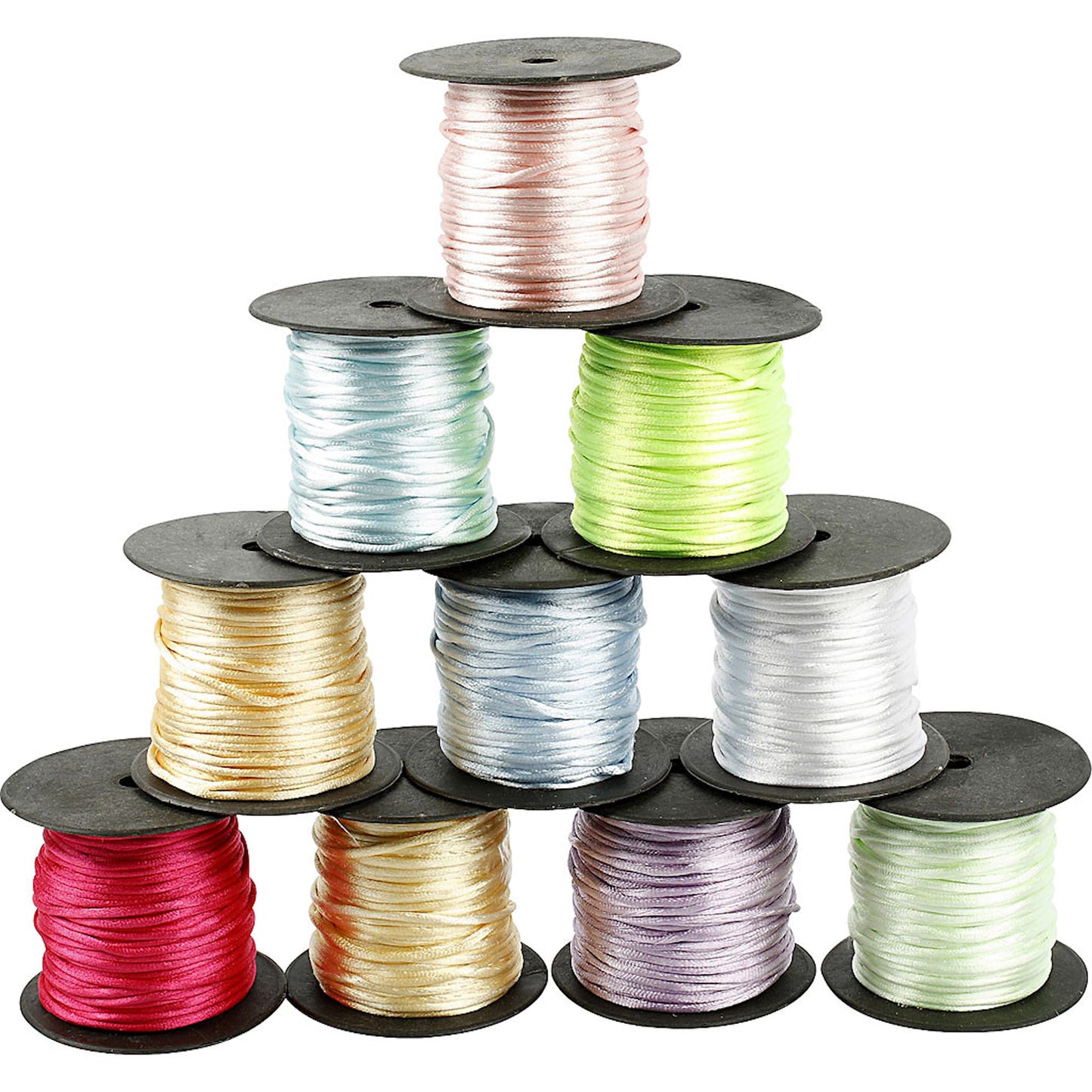 2MM SATIN CORD in Pastel Colours. 5M Strand Available in 10 Colours for Jewellery Making