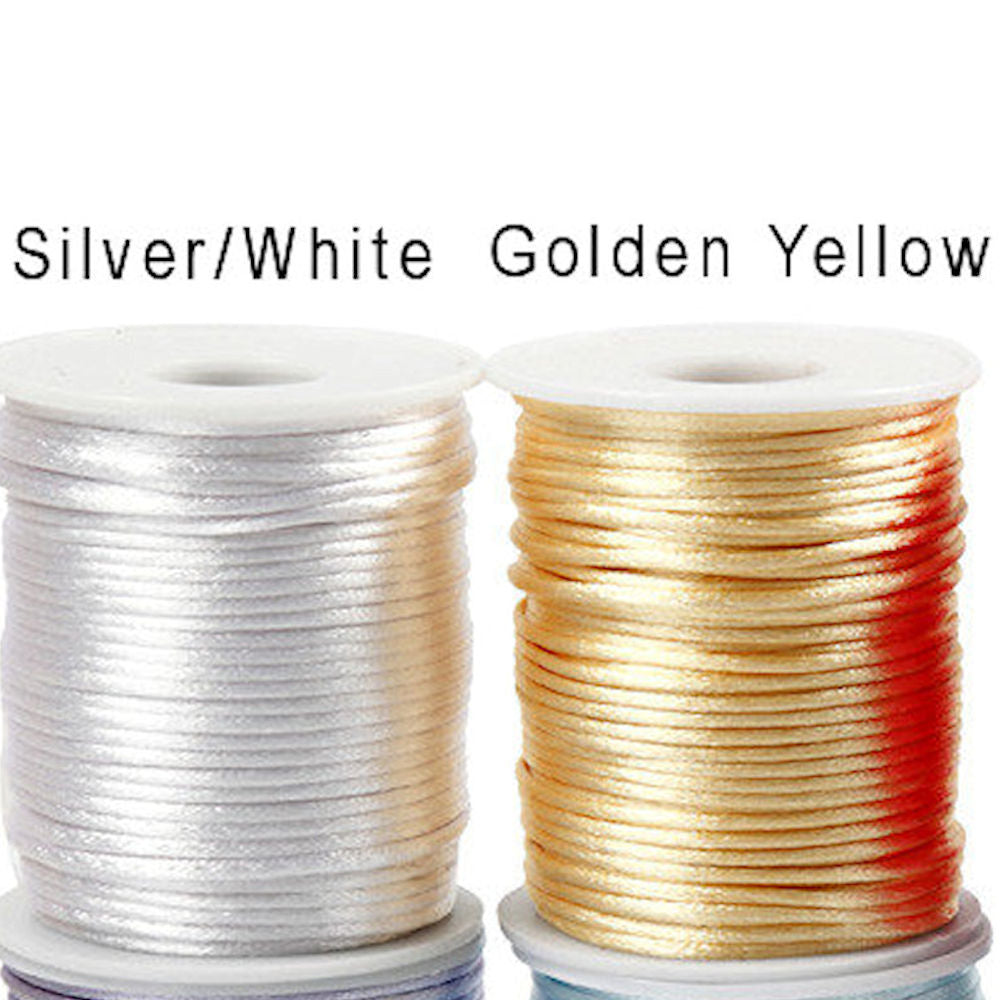 2MM SATIN CORD in Pastel Colours. 5M Strand Available in 10 Colours for Jewellery Making