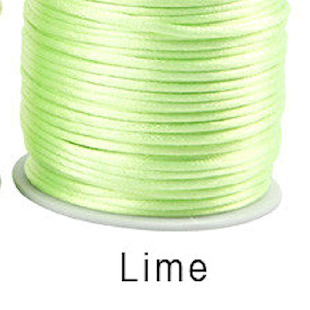 2MM SATIN CORD in Pastel Colours. 5M Strand Available in 10 Colours for Jewellery Making