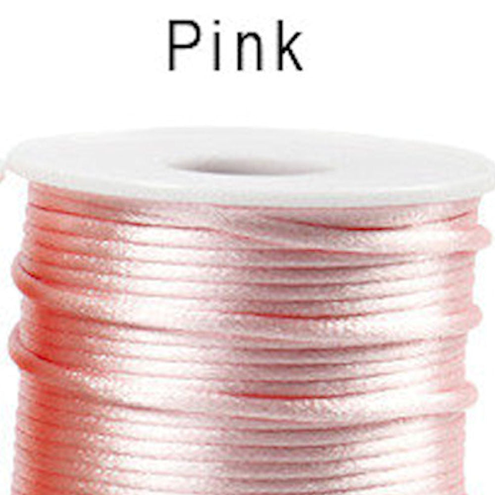 2MM SATIN CORD in Pastel Colours. 5M Strand Available in 10 Colours for Jewellery Making