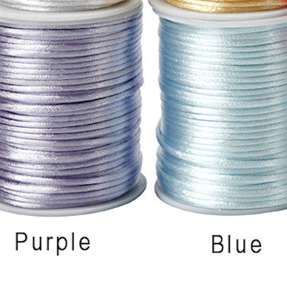 2MM SATIN CORD in Pastel Colours. 5M Strand Available in 10 Colours for Jewellery Making