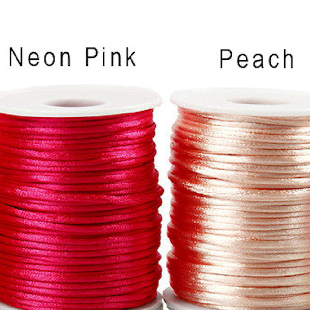 2MM SATIN CORD in Pastel Colours. 5M Strand Available in 10 Colours for Jewellery Making