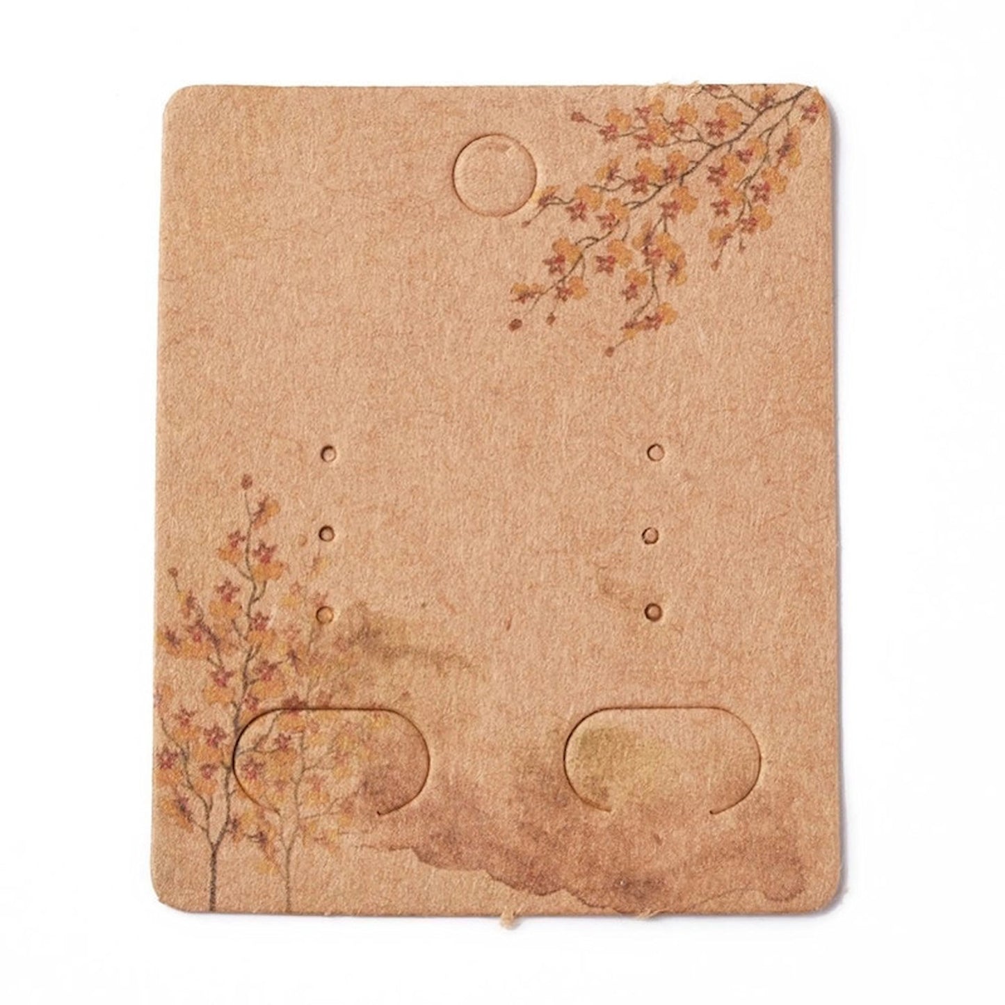 25 EARRING DISPLAY CARDS in White or Brown Tree Design 5x4cm