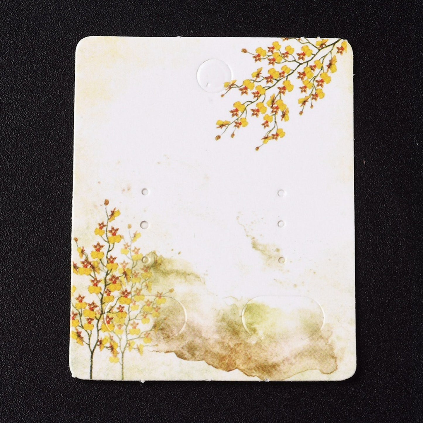 25 EARRING DISPLAY CARDS in White or Brown Tree Design 5x4cm