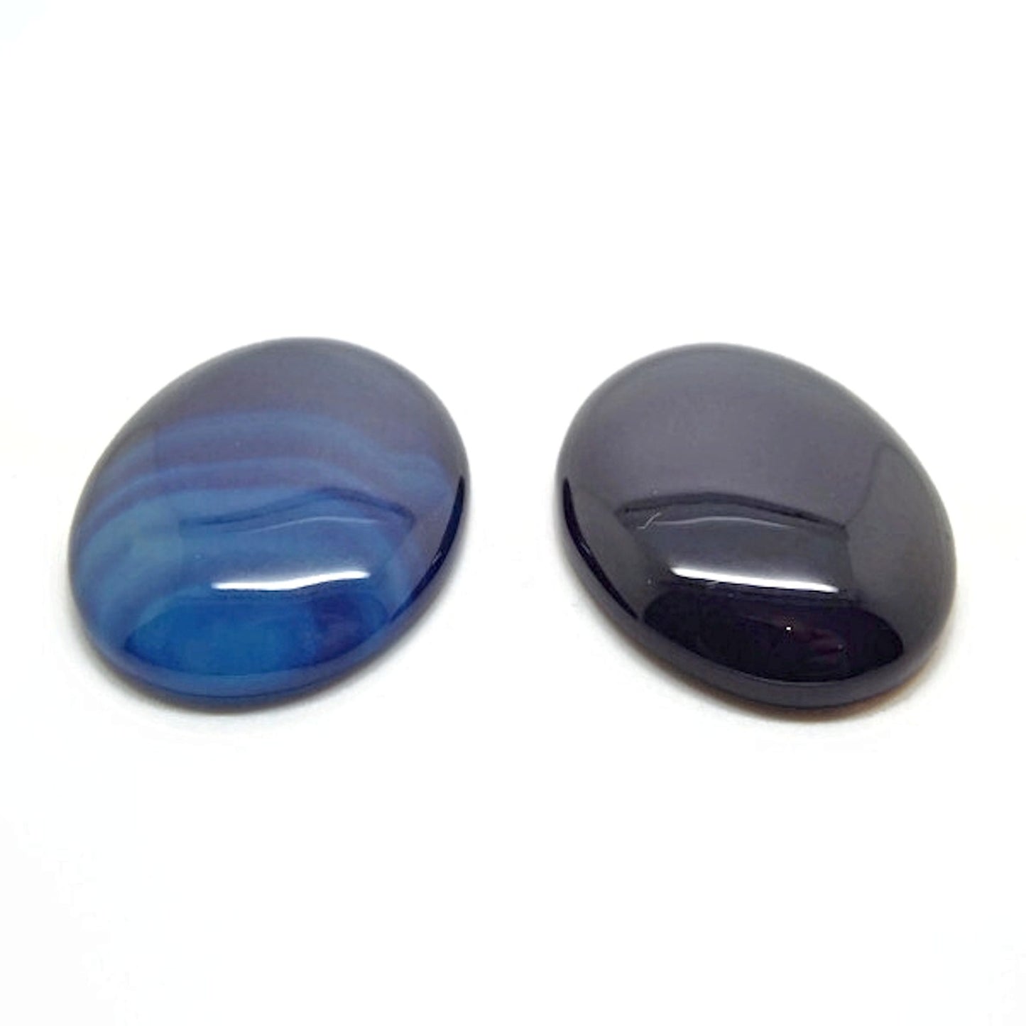 40x30mm Blue Agate Oval Cabochons, Flatback Wire Wrapping Stone