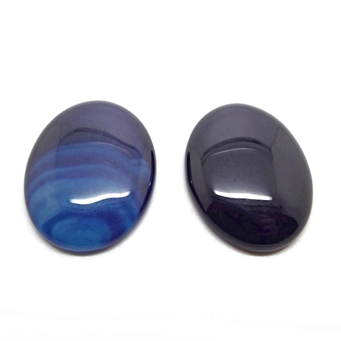 40x30mm Blue Agate Oval Cabochons, Flatback Wire Wrapping Stone