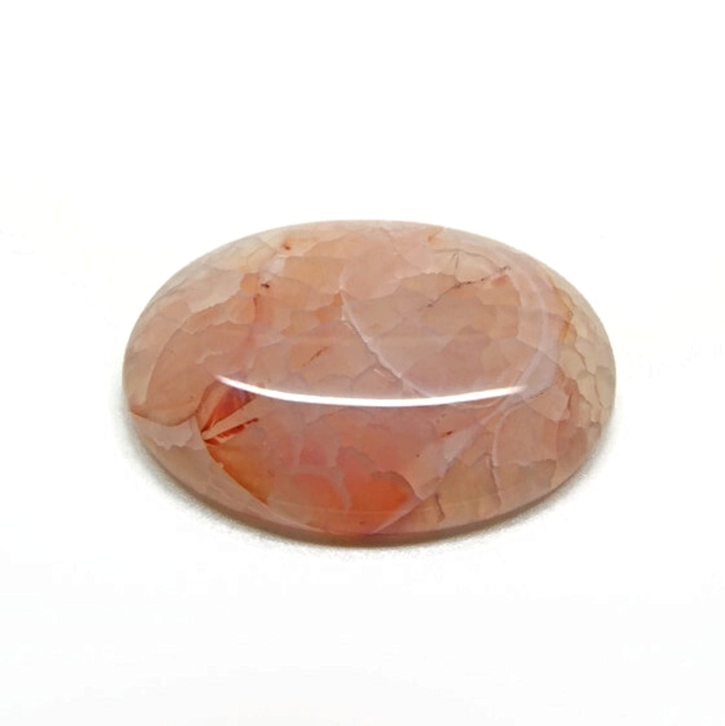 2 Agate Cabochons, 40x30mm, Pink Peach Crackle Agate Jewellery Gemstones