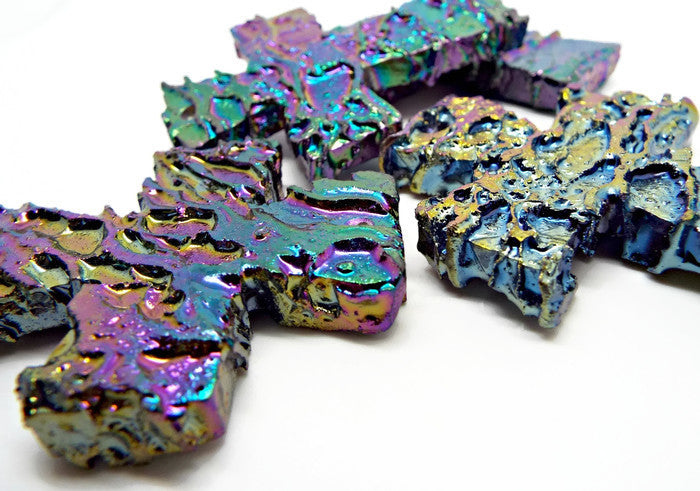 Large Agate Cross Pendant, 64x45mm, Electroplated Gemstone Jewellery Findings