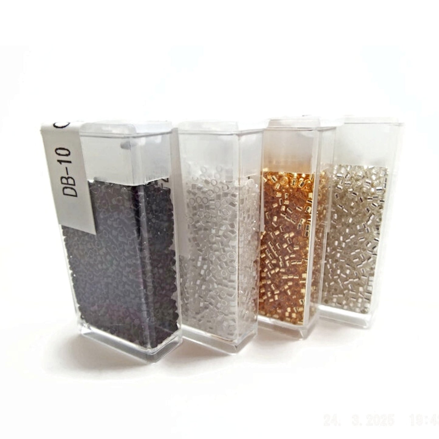 Miyuki Delica Starter Pack 40g in Black, White, Gold & Silver for Bead Weaving and Looming