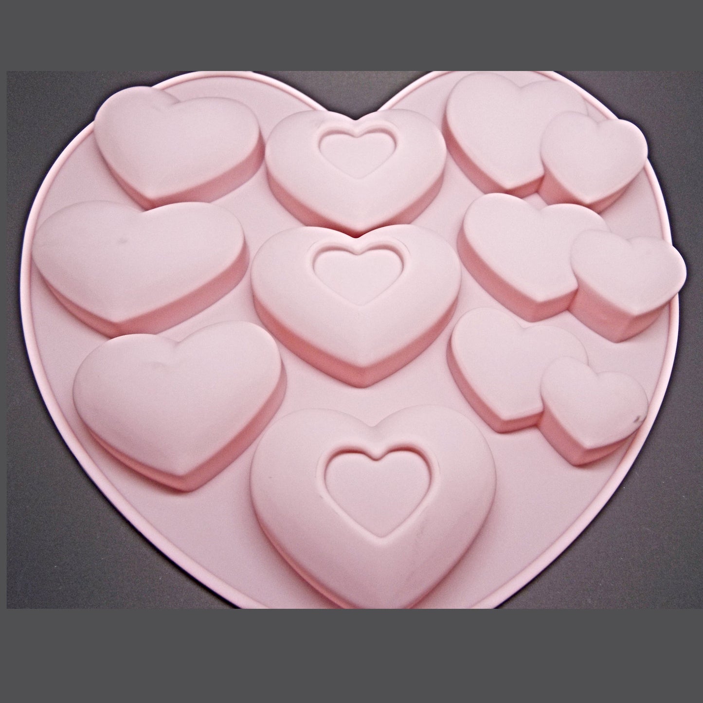 Large Heart Silicone Moulds, 182x208x19mm, Food Safe for Cake, Chocolate or Large Resin Shapes