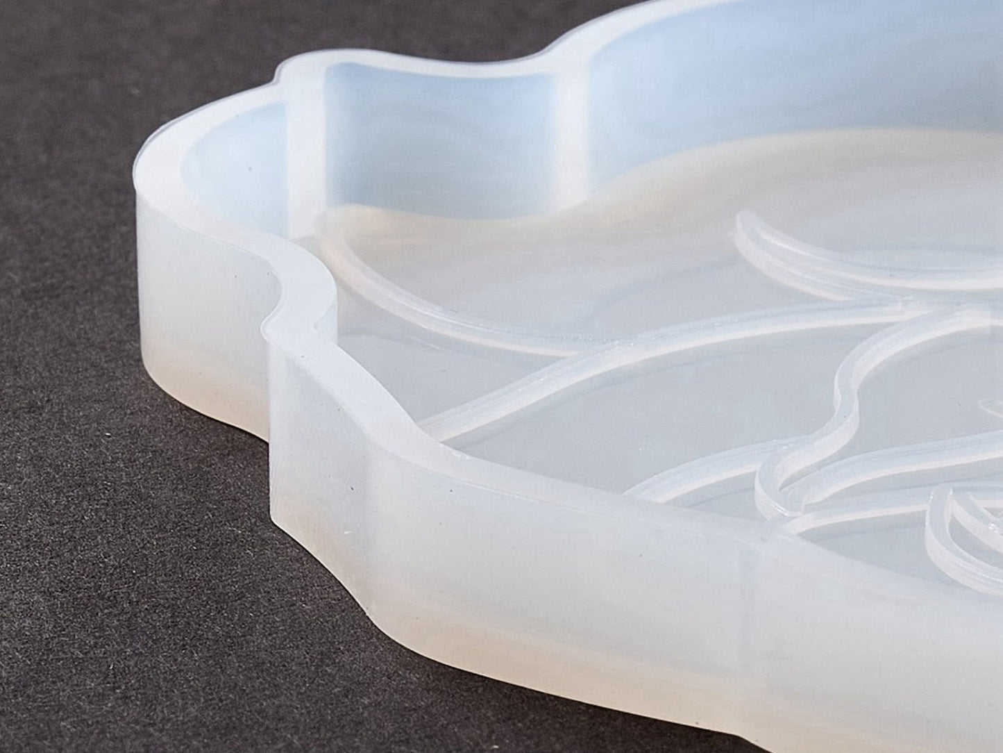 Set of 4 Flower Silicone Coaster Moulds for Use with Resin, Clay & Jesmonite, Clear Silicone