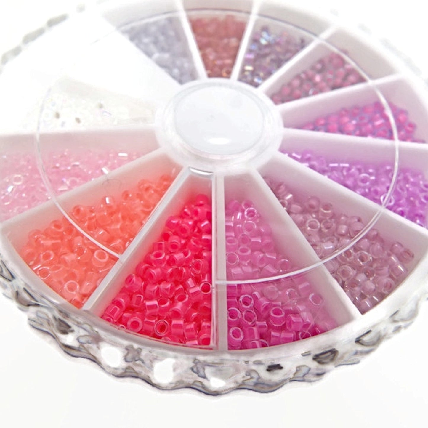 Pink Miyuki Delica Bead Wheel for Weaving and Looming. 2400 11/0 Cylinder Beads