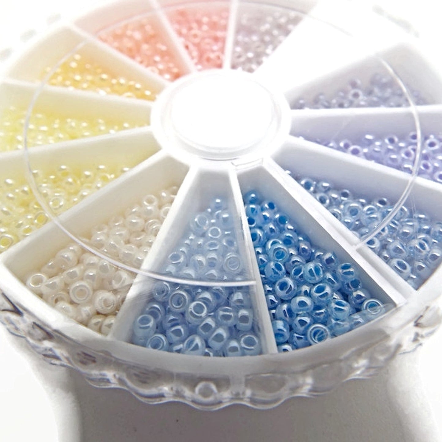 1800 Miyuki Seed Bead Sky Mix Bead Wheel, 12 Colours in Sunset Sunrise Mix, 150 of Each Colour