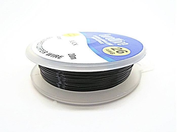 BLACK COPPER Craft & Jewellery Wire with Anti-Tarnish Coating in 4 Sizes, 0.4mm, 0.6mm, 0.8mm & 1mm