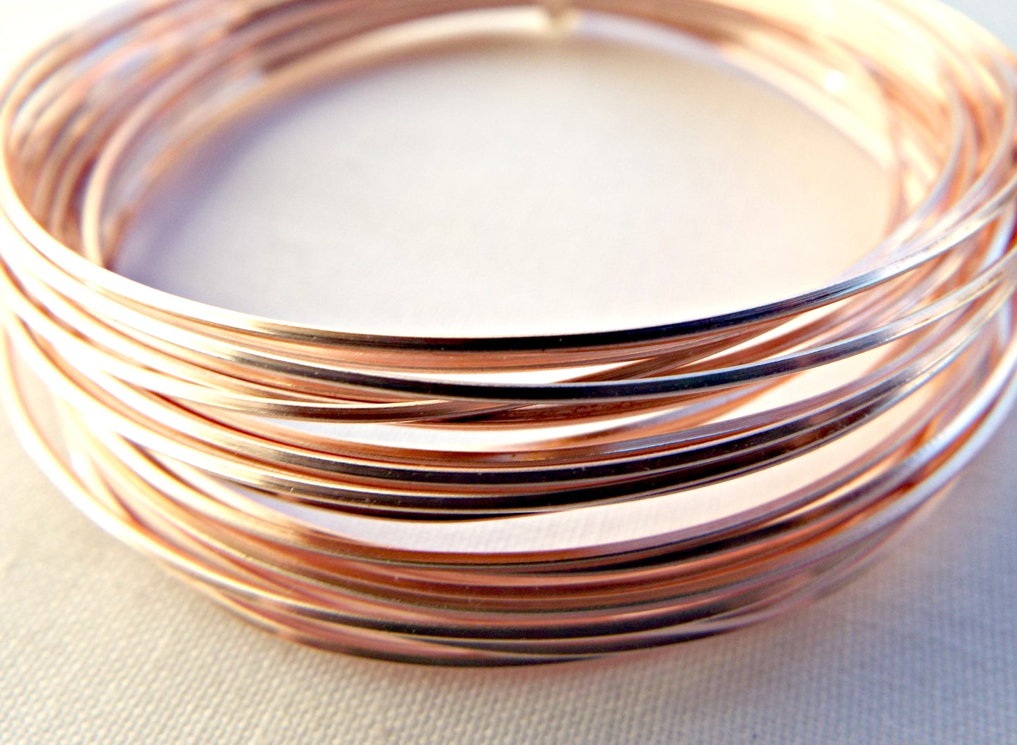 SQUARE COPPER WIRE Coil in 5 Colours, Silver, Gold, Copper, Rose Gold, Brass & Champagne