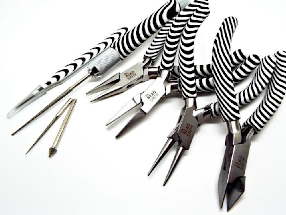ZEBRA PLIER Tool Kit Including Case, Tweezer & Reamer, Flat Nose, Chain Nose, Round Nose & Side Cutter Plier