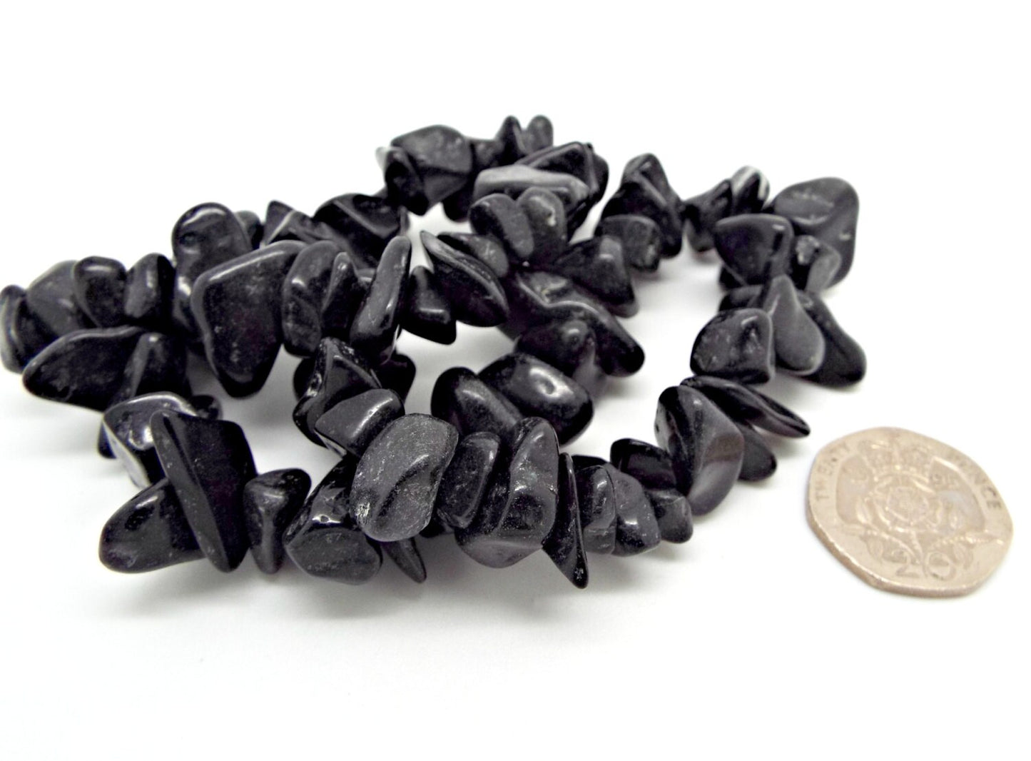 EXTRA LARGE Blackstone Chip Beads, 16in Strand for Semi-Precious Gemstone Jewellery Making