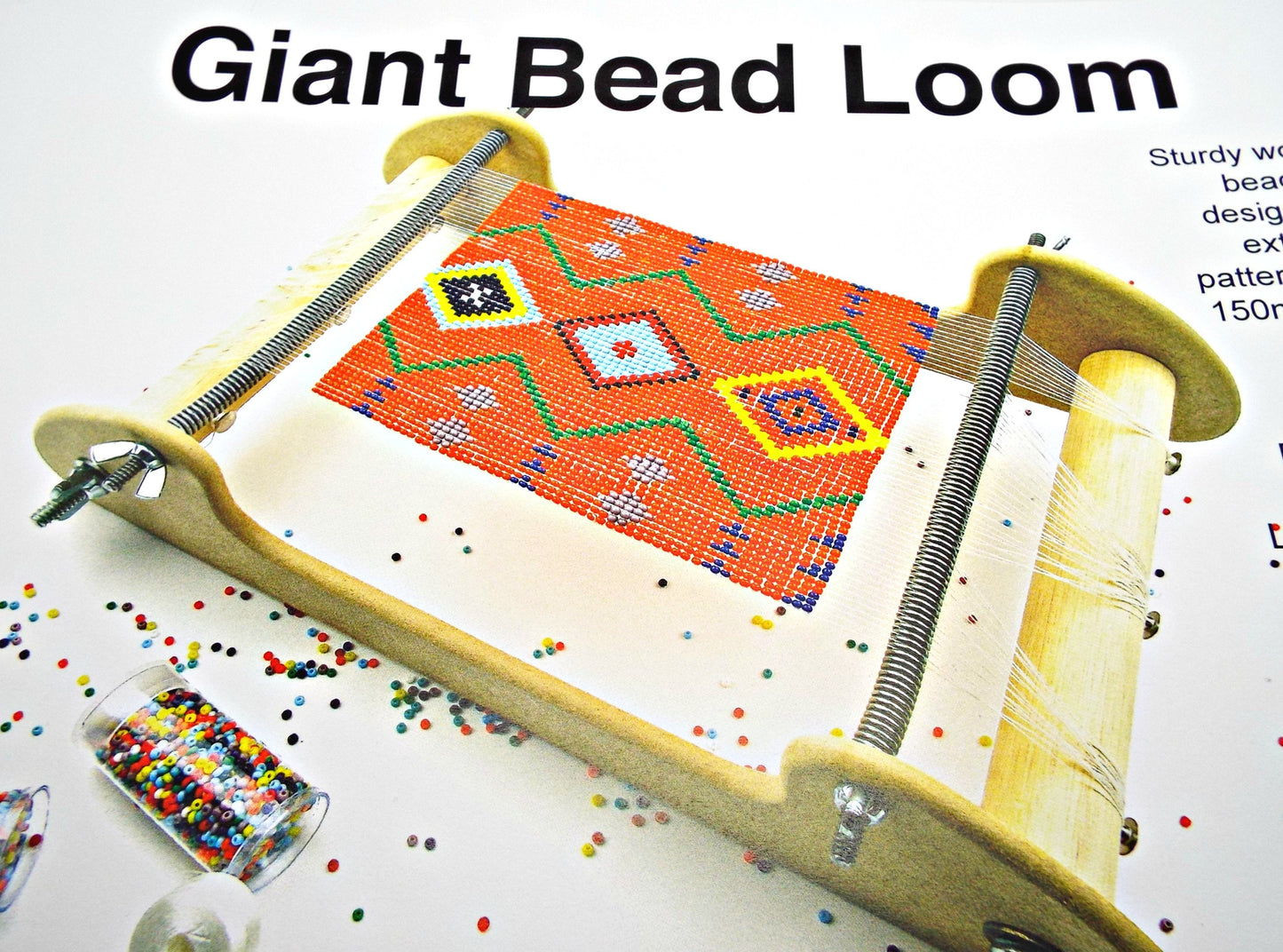 EXTRA WIDE Wooden Bead Loom Kit for Beaded Jewelry Making and Bead Weaving, Includes Beads, Thread, Needles
