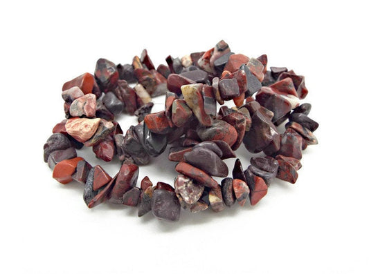 RAINBOW JASPER Gemstone Chip Beads, 15in Strand in Reds and Browns, Semiprecious Stone for Jewellery Making, Small Chip Strand