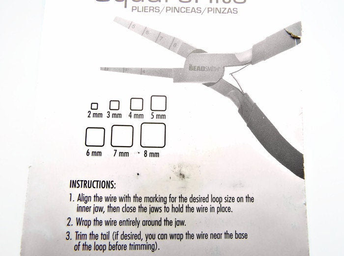 BeadSmith Square Looping Pliers, Pre-Marked Wire Tool, Makes 2-8mm Loops for Square Jump Rings and Pendants