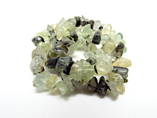 SMALL NATURAL Green Prehnite Chip Beads, 16 Inch Strand, Craft Supplies for Jewellery Making
