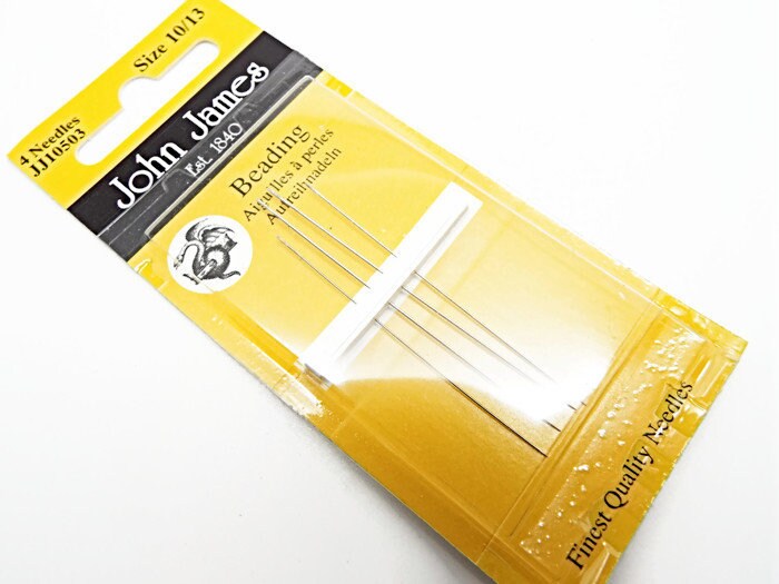 JOHN JAMES Beading Needles For Fine Threads, Size 10, 12 and 13, Quality Seed Beading Jewellery Making Tools