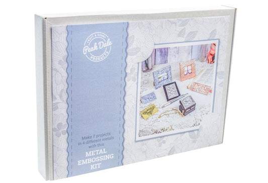 COMPLETE METAL EMBOSSING KIT, Metal Craft Kit with 7 Projects including Picture Frames, Magnets & Jewel Box