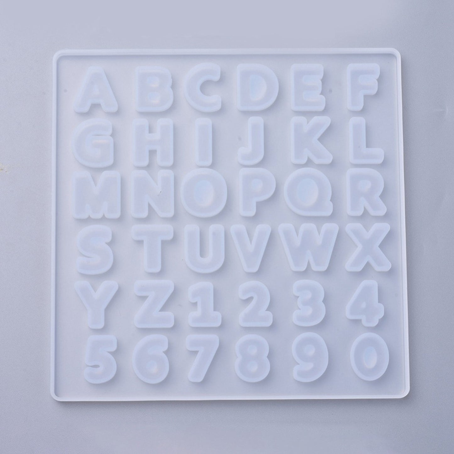 16mm Letters and Numbers Silicone Mould for Personalised Jewellery, Keyrings, Bag Clips and Mixed Media Art